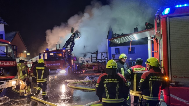 Unterstützung bei Großbrand in Nienhagen